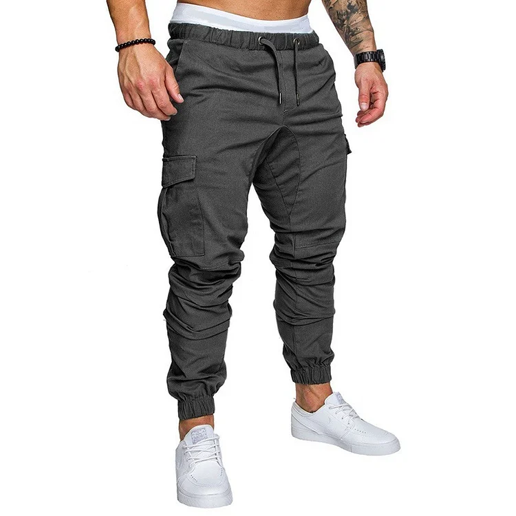 Men's Cargo Joggers Pants Drawstring Multiple Pockets