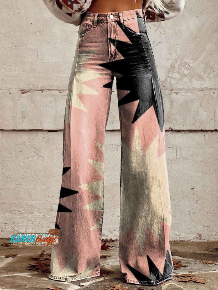 Women’s Pink Explosion Casual Wide Leg Pants Multicolor / Xs