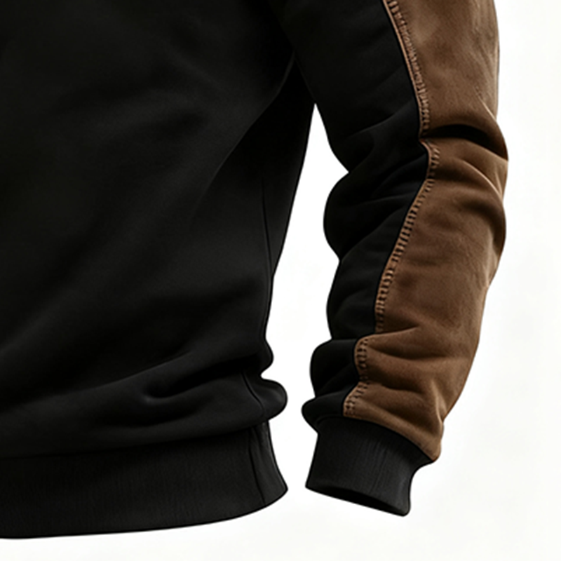Men's Autumn/Winter New Outdoor Half-Zip Stand Collar Suede Casual Sweatshirt-inspireuse