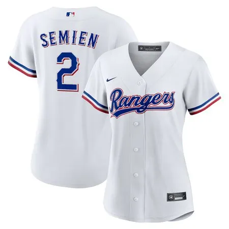 Women's Texas Rangers #2 Marcus Semien  White Home Replica Player Jersey