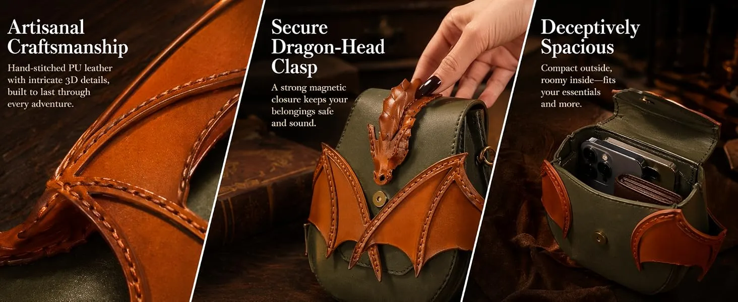 Dragon Leather Crossbody Bag