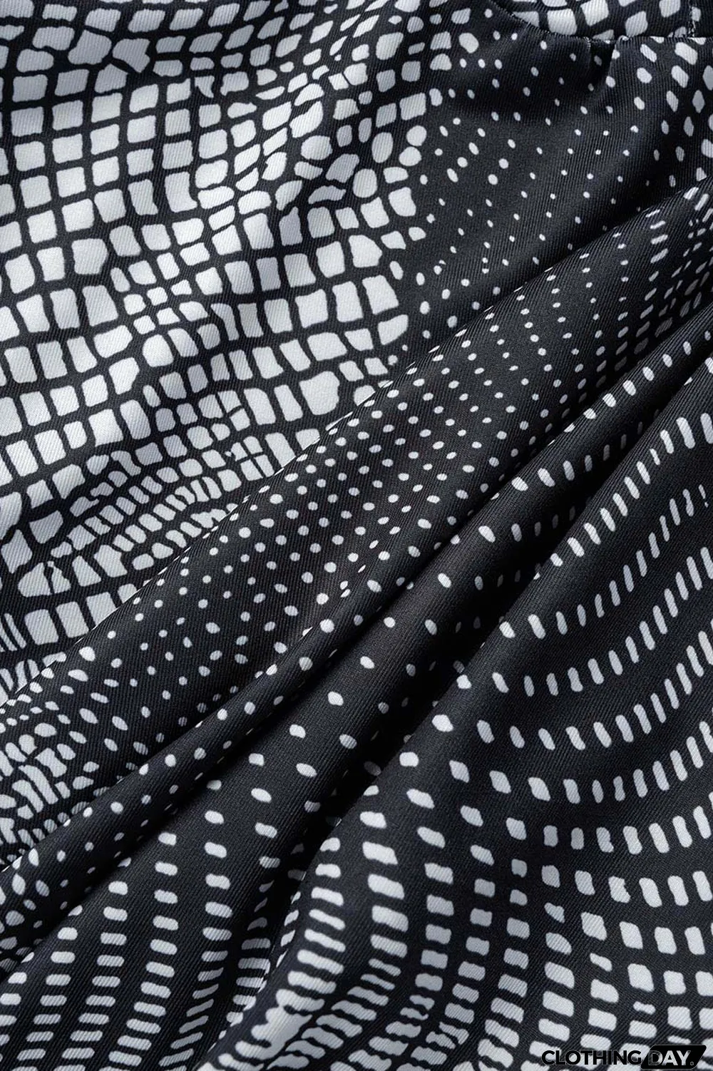 Grey Casual Street Polka Dot Hollowed Out Half A Turtleneck Long Sleeve Two Pieces