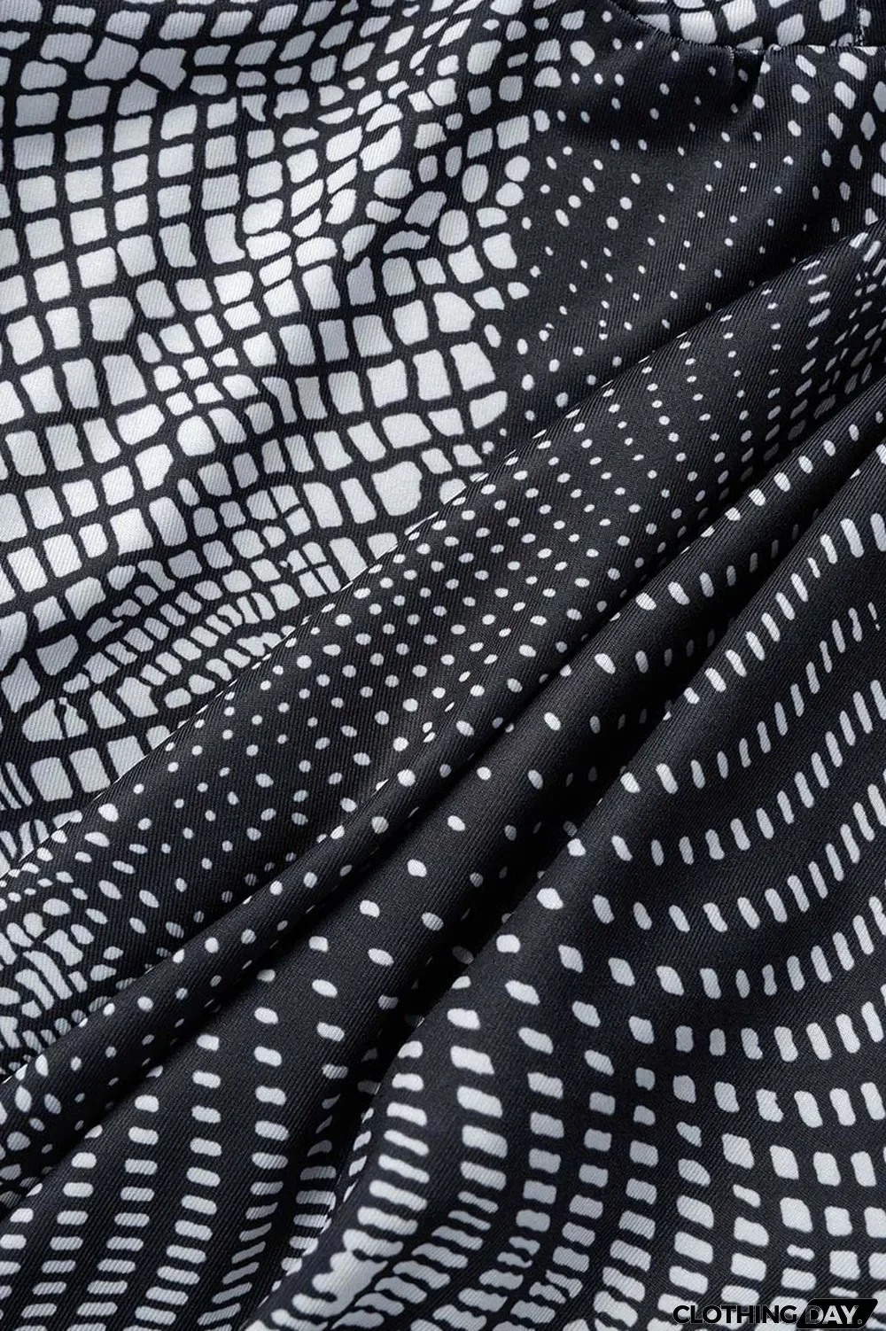 Grey Casual Street Polka Dot Hollowed Out Half A Turtleneck Long Sleeve Two Pieces