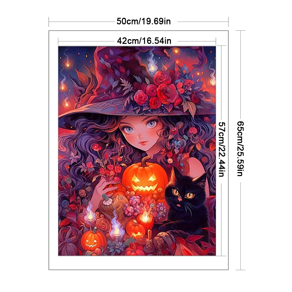 11CT Full Stamped Cross Stitch - Witches(Canvas|50*65CM)