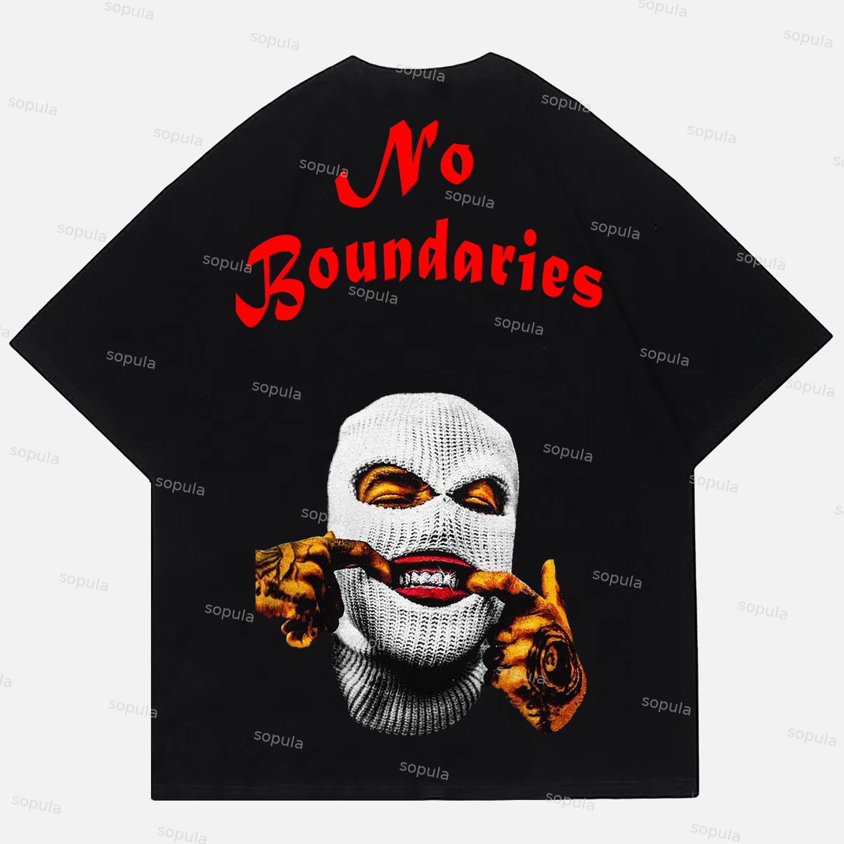 Sopula Vintage Y2k No Boundaries Graphic Cotton T-Shirt - SOPULA