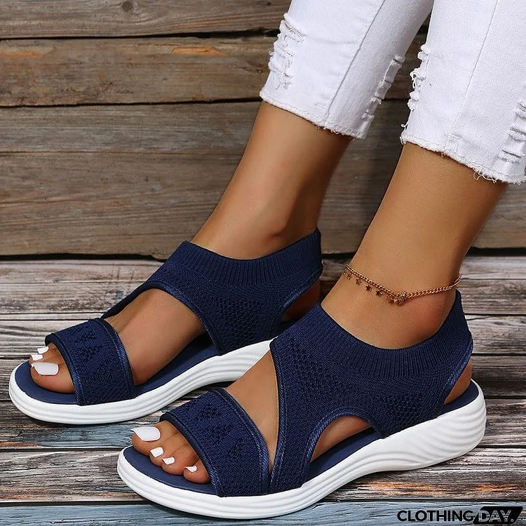 Women's Casual Cozy Open Toe Slip On Mesh Sandals