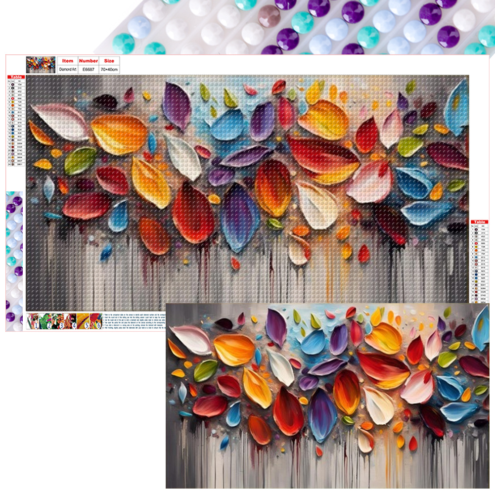 Decorative Flower Painting 70*40cm(canvas) full round drill diamond painting