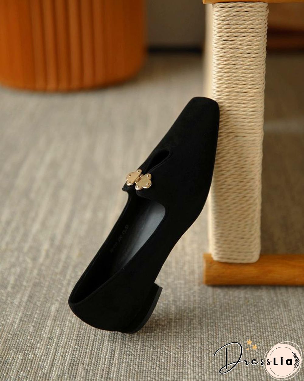 Suede Square Toes Loafers Slip-on