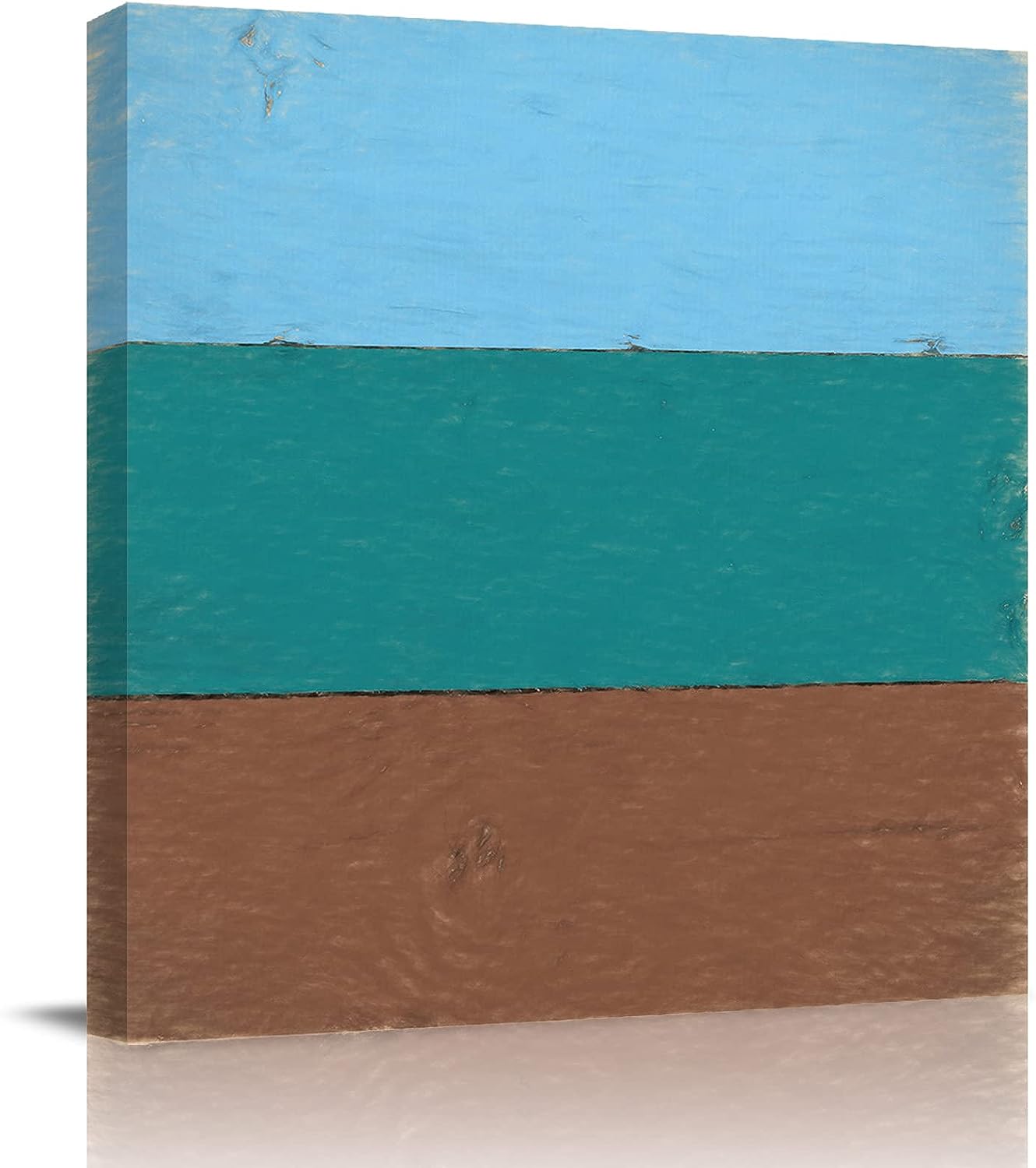 Canvas Wall Art for Living Room Beach Theme Colorful Wood Board Canvas Prints Picture Framed Wall Decor for Holiday Bedroom Bathroom Framhouse Office Kitchen Home Decoration, 28 inch x28 inch  28 x 28 in