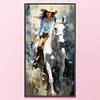 Girl Riding Horse-11CT Stamped Cross Stitch 40*70cm/15.75*27.56in(Big Size)