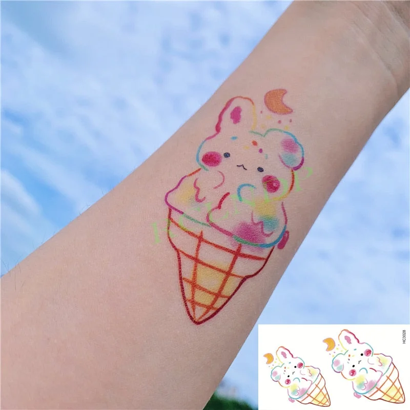 Waterproof Temporary Tattoo Sticker Anime Cartoon Kids Sea Love Pattern Flash Tatoo Fake Tatto Body Art for Woman Men