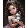 Little Princess And Cat-11CT Stamped Cross Stitch 40*50cm/15.75*19.69in