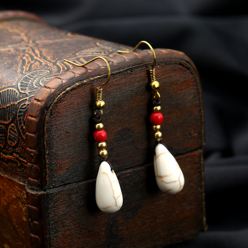 Retro Water Drop Shape Handmade Earring