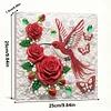 Rose und Bird DIY Kunsthandwerk Perlen-Diamant-Gem&auml;lde mit Rahmen 9,84x9,84 Zoll Diamant-Kunst-Perlen-Malset f&uuml;r Erwachsene Anf&auml;nger-Geschenkidee Heim