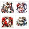 (4pcs) Christmas-18CT Stamped Cross Stitch 30*30cm(Bundle Sale)