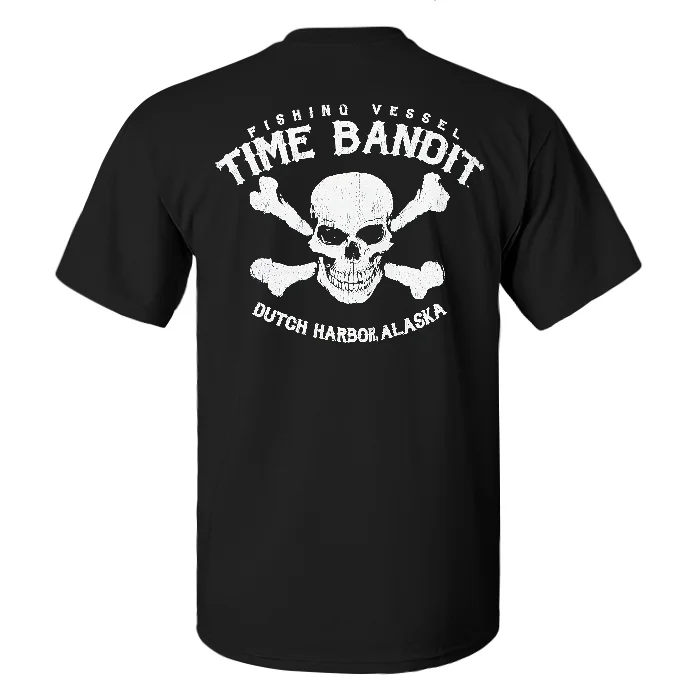 Time Bandit Dutch Harbor Alaska Skull Printed Men's Tshirt