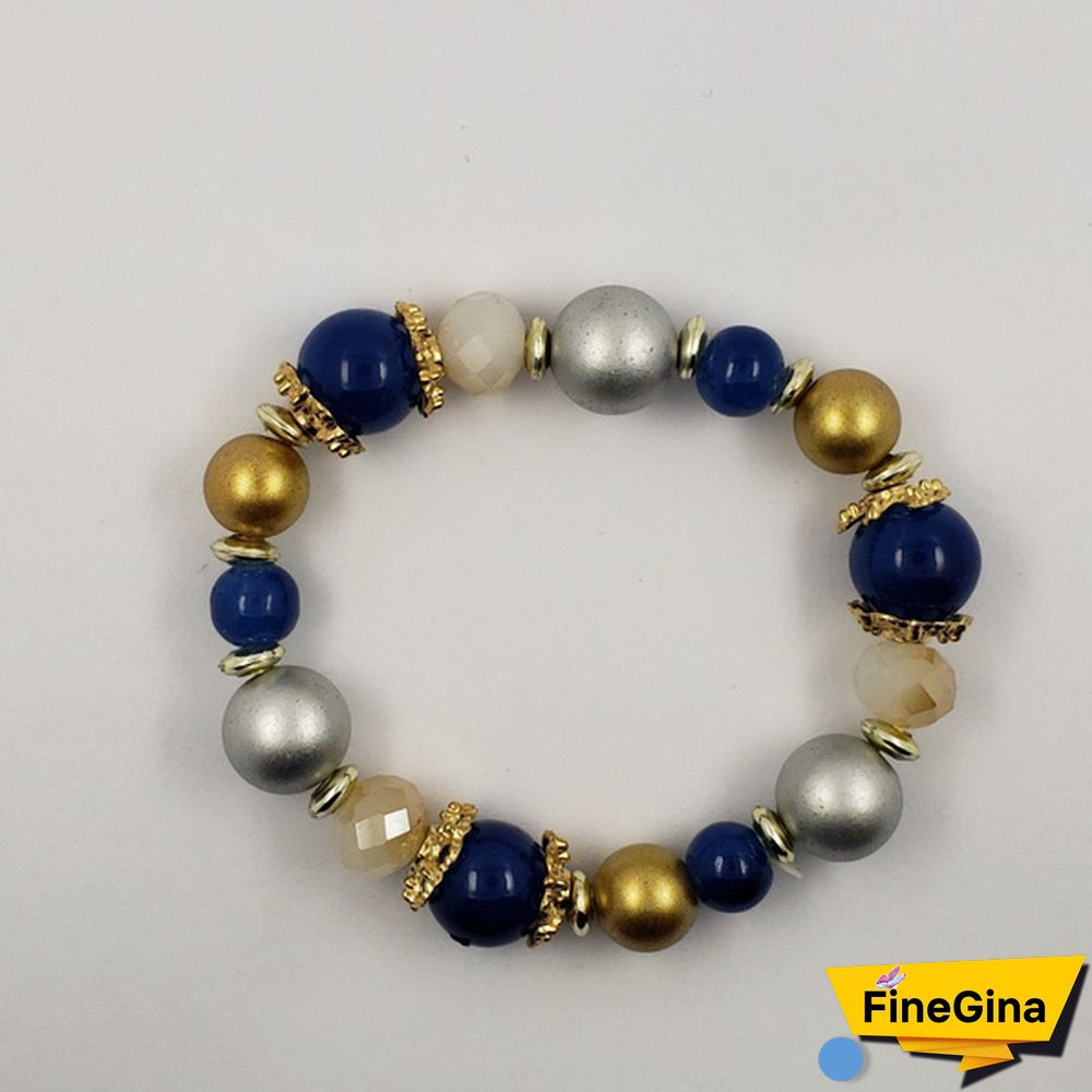 4pcs/set Multilayer Crystal Beads Leave Tassel Bracelets Women Bangles Jewelry