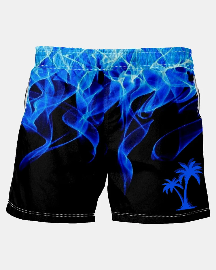 Trendy flame coconut print shorts