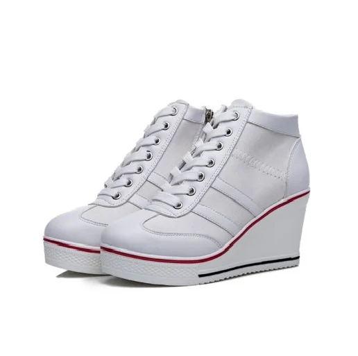 Ladies Wedge High Heel Sneakers