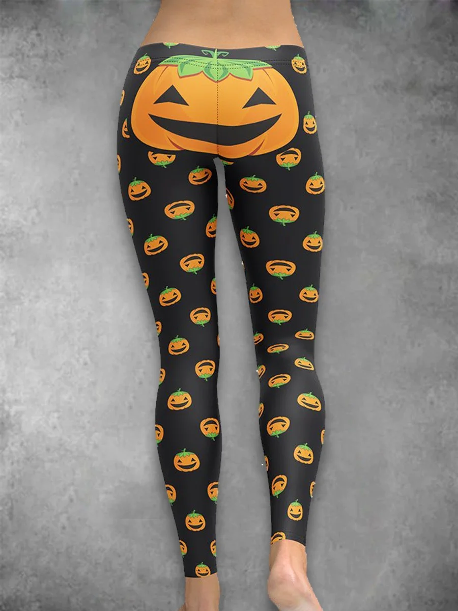 Women's Halloween Print Casual Stretch Leggings
