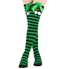 Women's Christmas Festival Bowknot Ball Striped Long Socks 