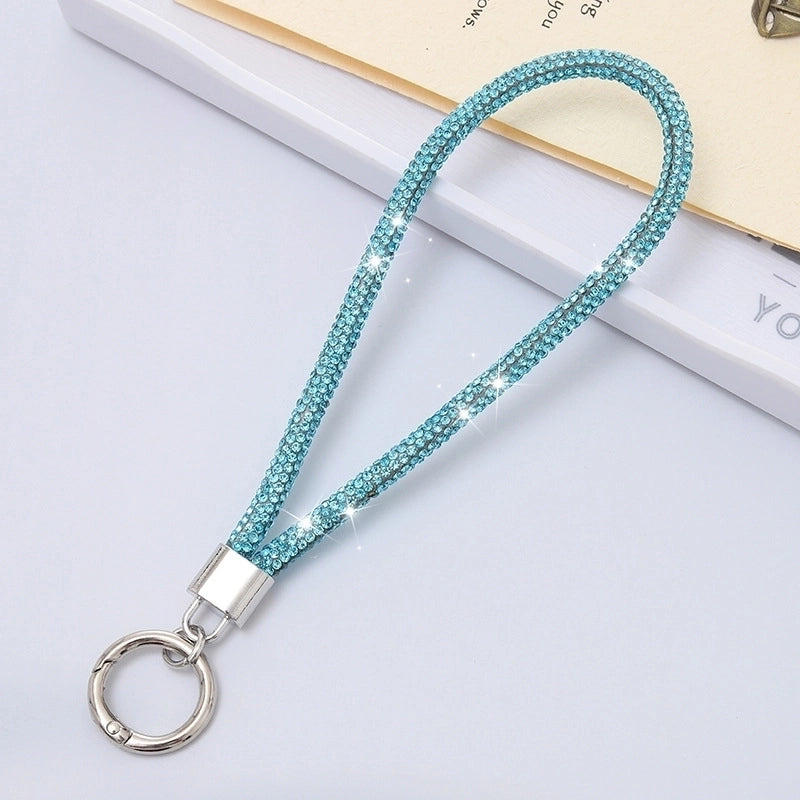 Casual Elegant Minimalist Solid Color Rhinestone Rope Bag Pendant Keychain