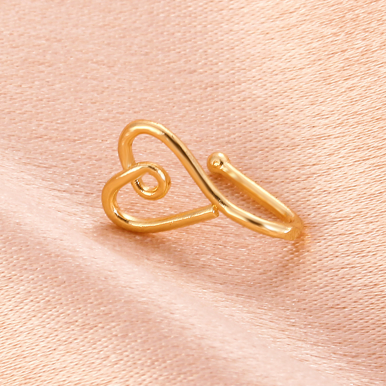 Love Nose Clip Hole-less Gold-Plated False Nose Ring
