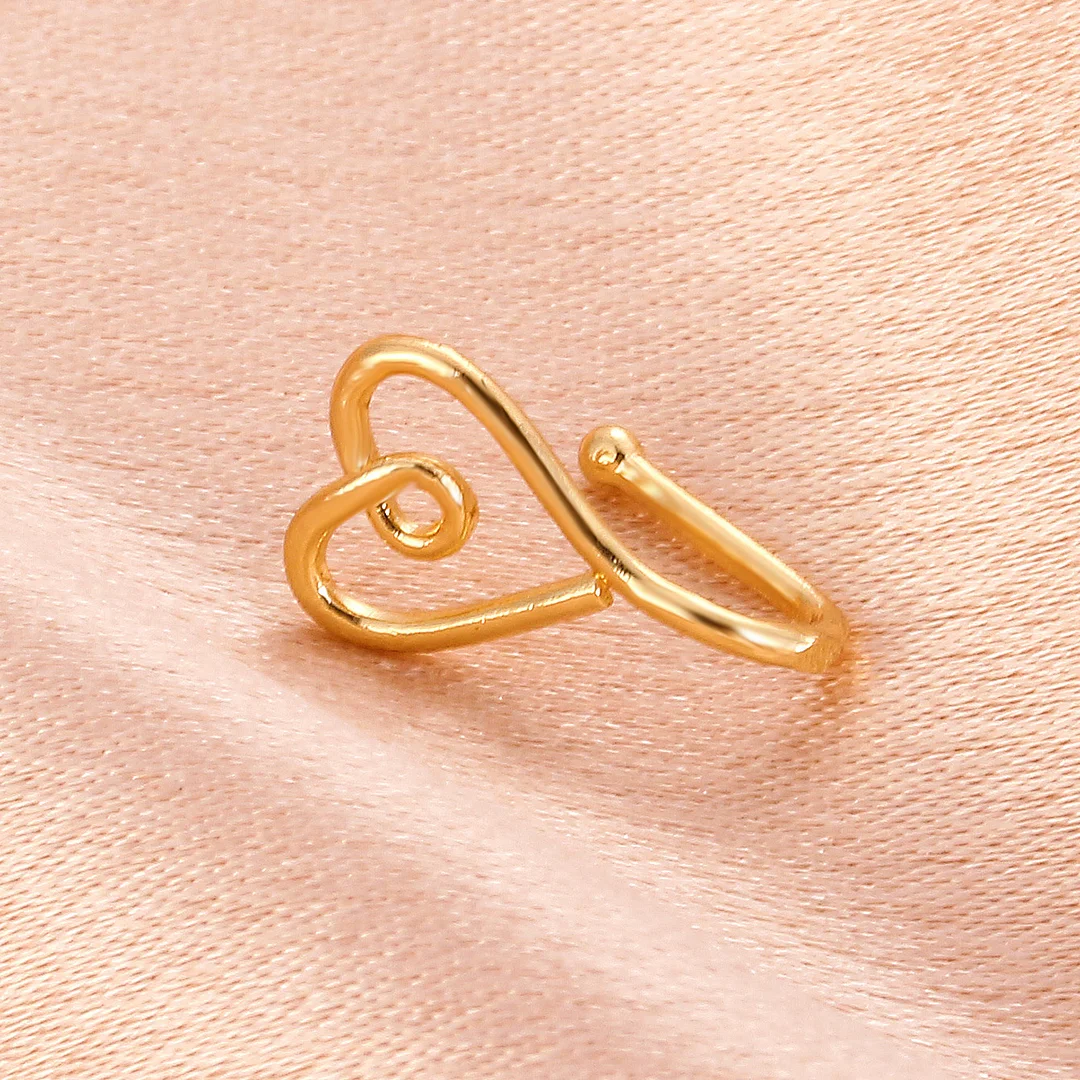 Love Nose Clip Hole-less Gold-Plated False Nose Ring