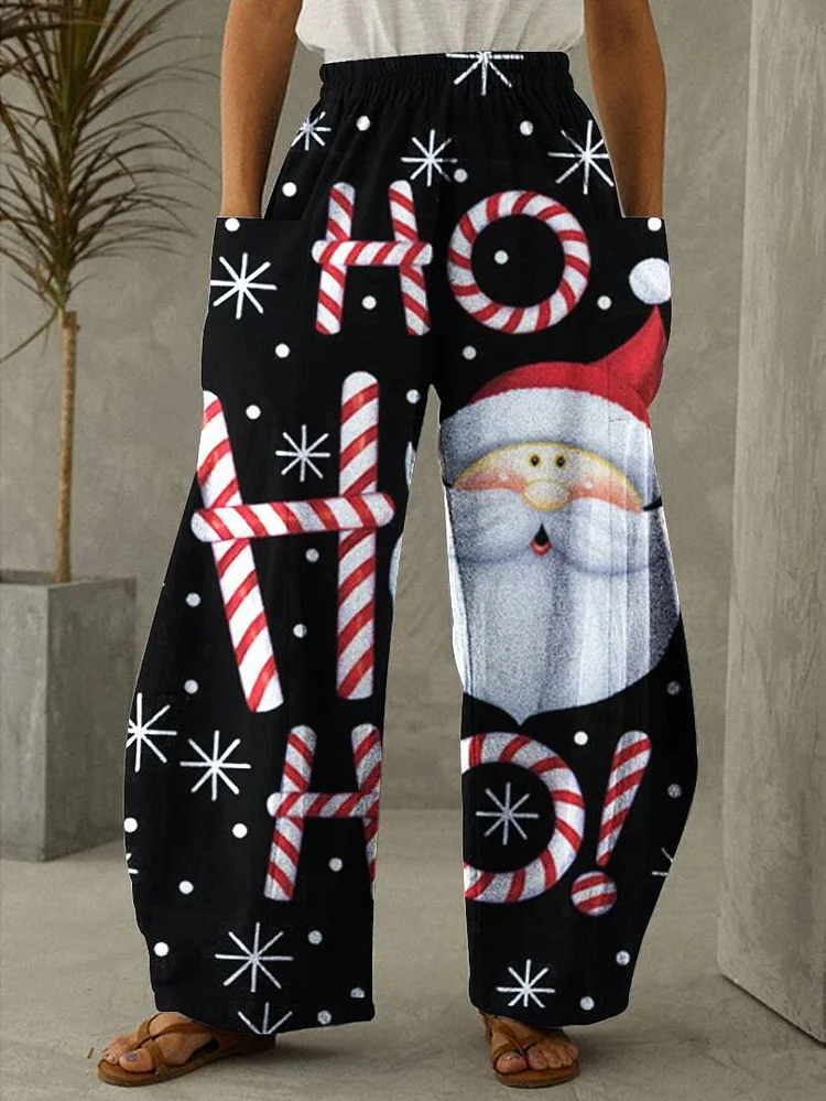 Plus Size Christmas Casual Trousers VangoghDress