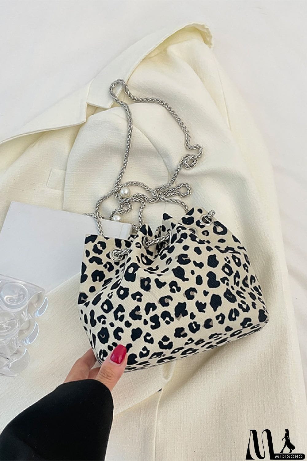 MidiSono - Animal Print Nylon Bucket Bag