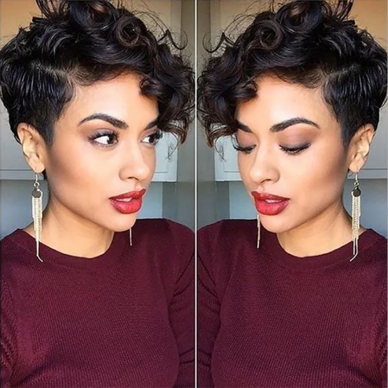 Fashion Short Curly Hair Female Small Curly Hair Natural Color