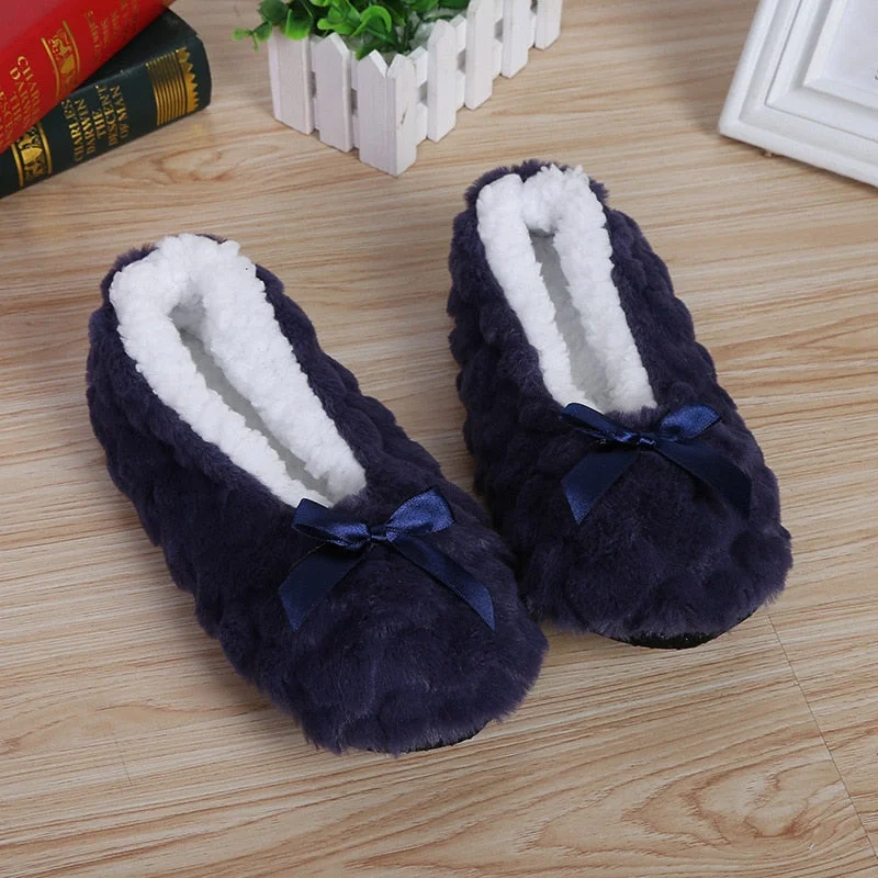 Mntrerm New Cute 2022 Indoor Home Slippers Warm Soft Plush Slippers Non-slip Indoor Fur Slippers Solid Color Cute Women Shoes