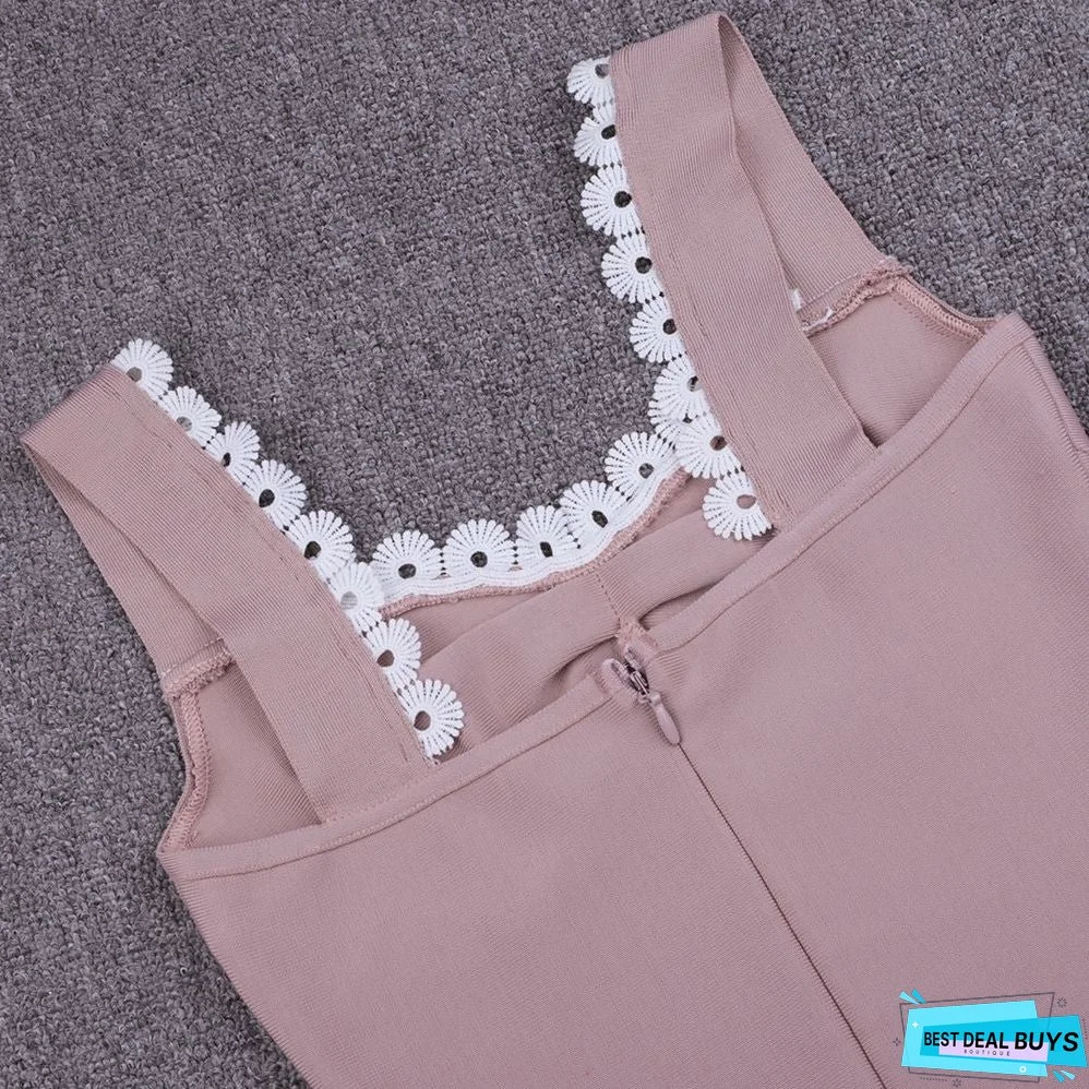 Strappy Sleeveless Frill Over Knee Bandage Dress PZ19194