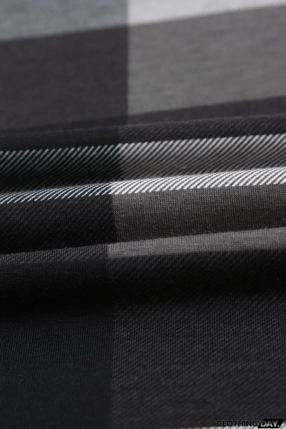 Contrast Plaid V Neck Long Sleeve Top