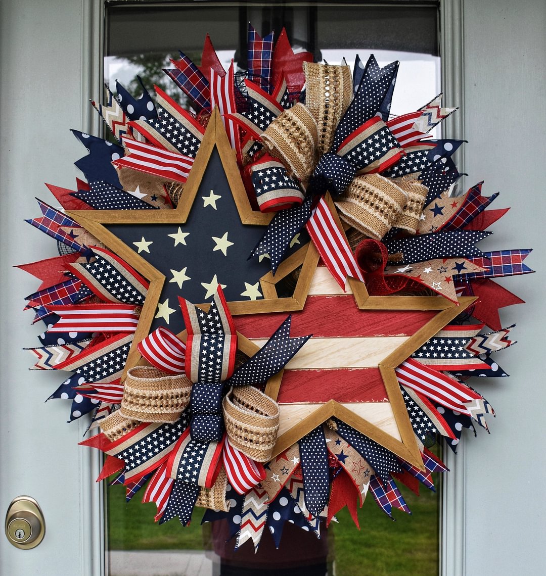 💖Limited Time Offer💖45%OFF-Rustic Patriotic Stars Wreath