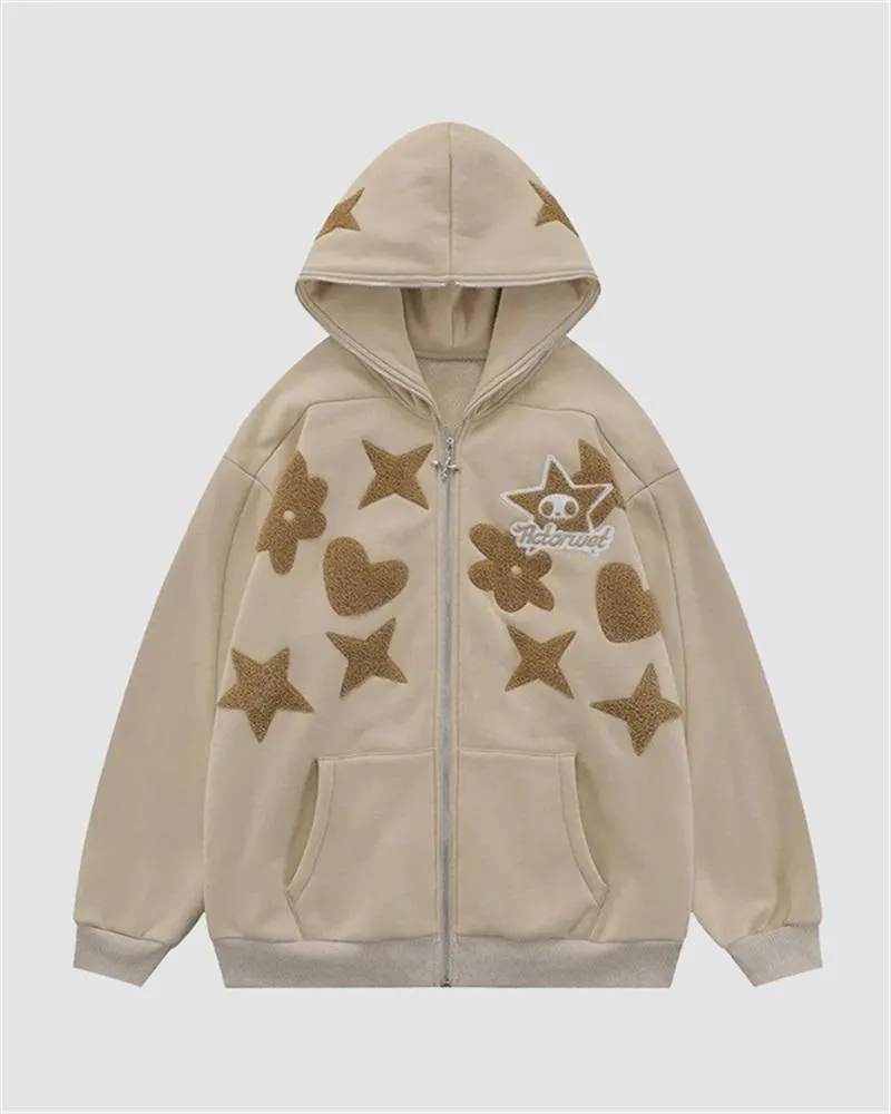Gothic Star Zip Up Hoodie
