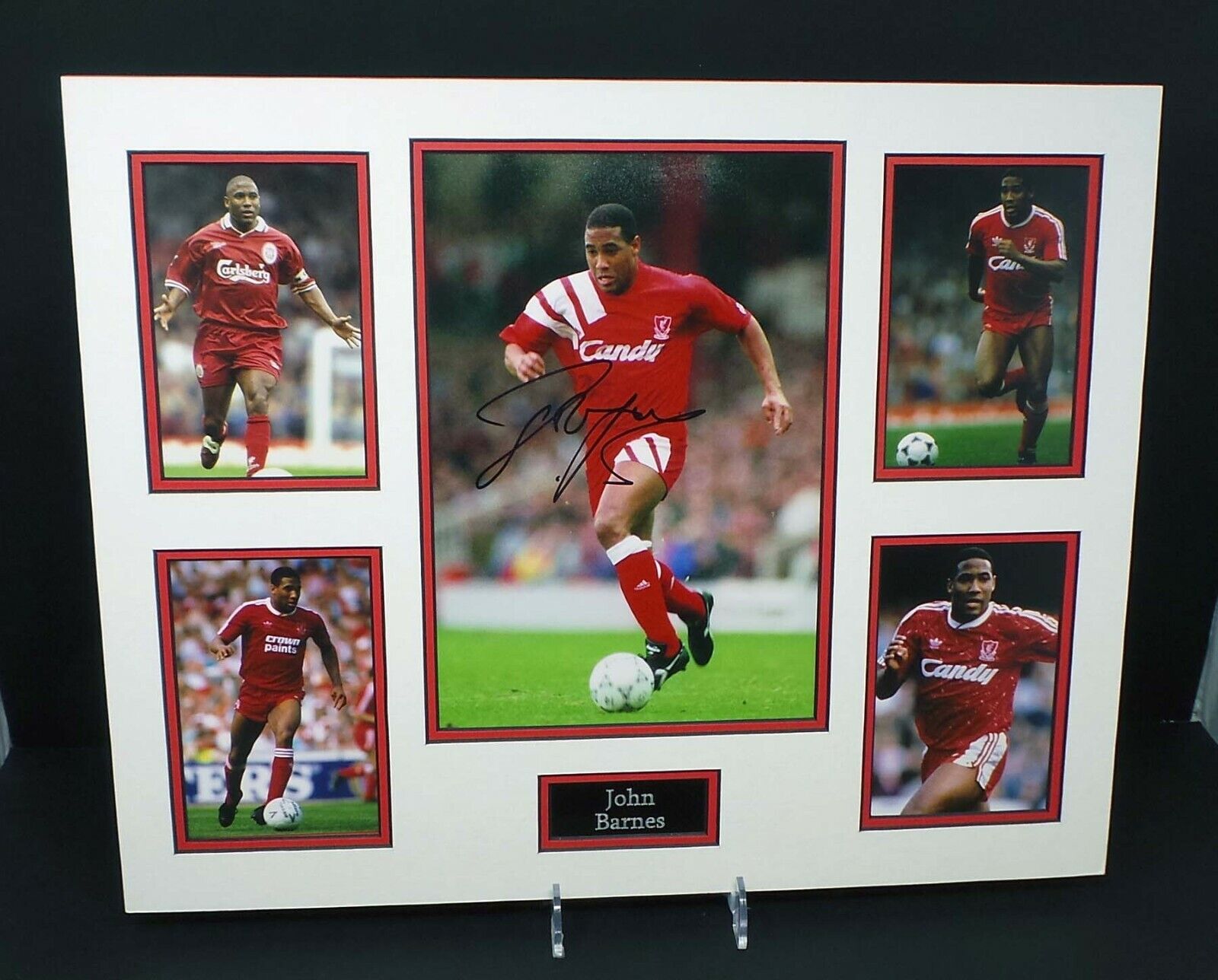 John BARNES Signed & Mounted Liverpool Legend Photo Poster painting 20x16 Display AFTAL RD COA