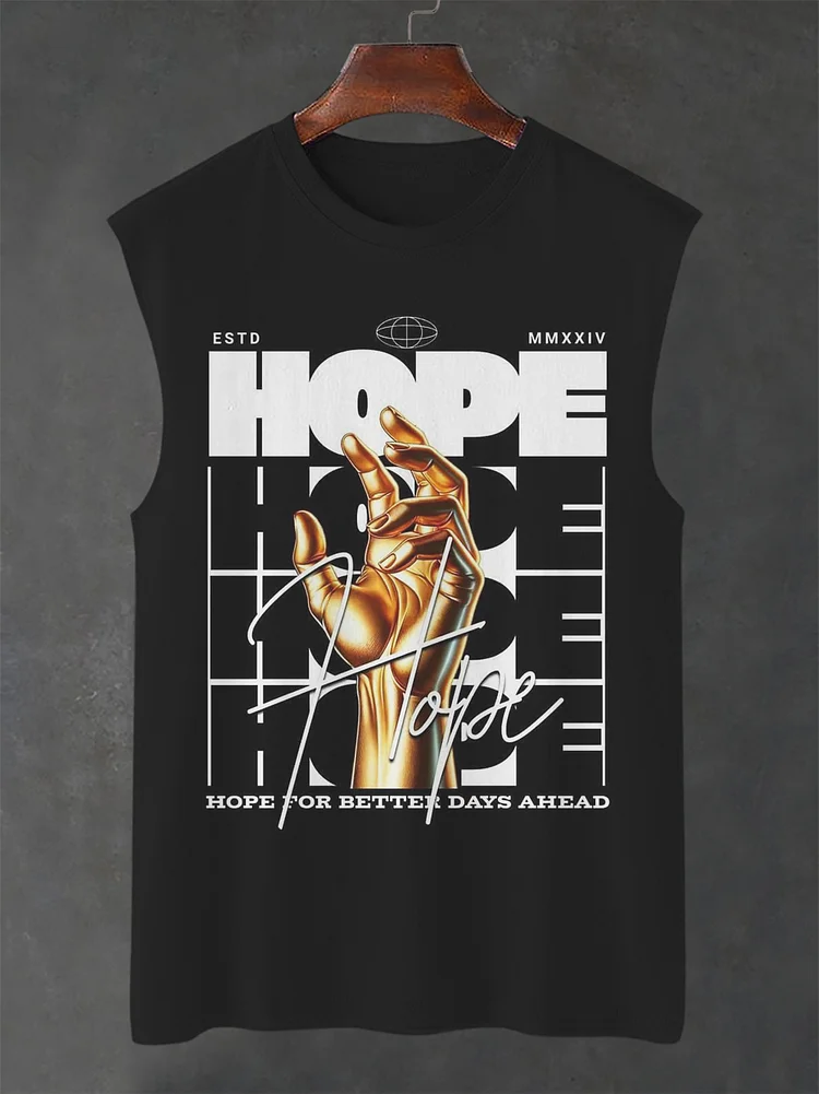 Men's Golden Hand Hope Print Tank Top