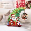 Santa Claus Photo Xmas Tree 5D DIY Diamond Art Tabletop Wood Decoration Ornament Kit