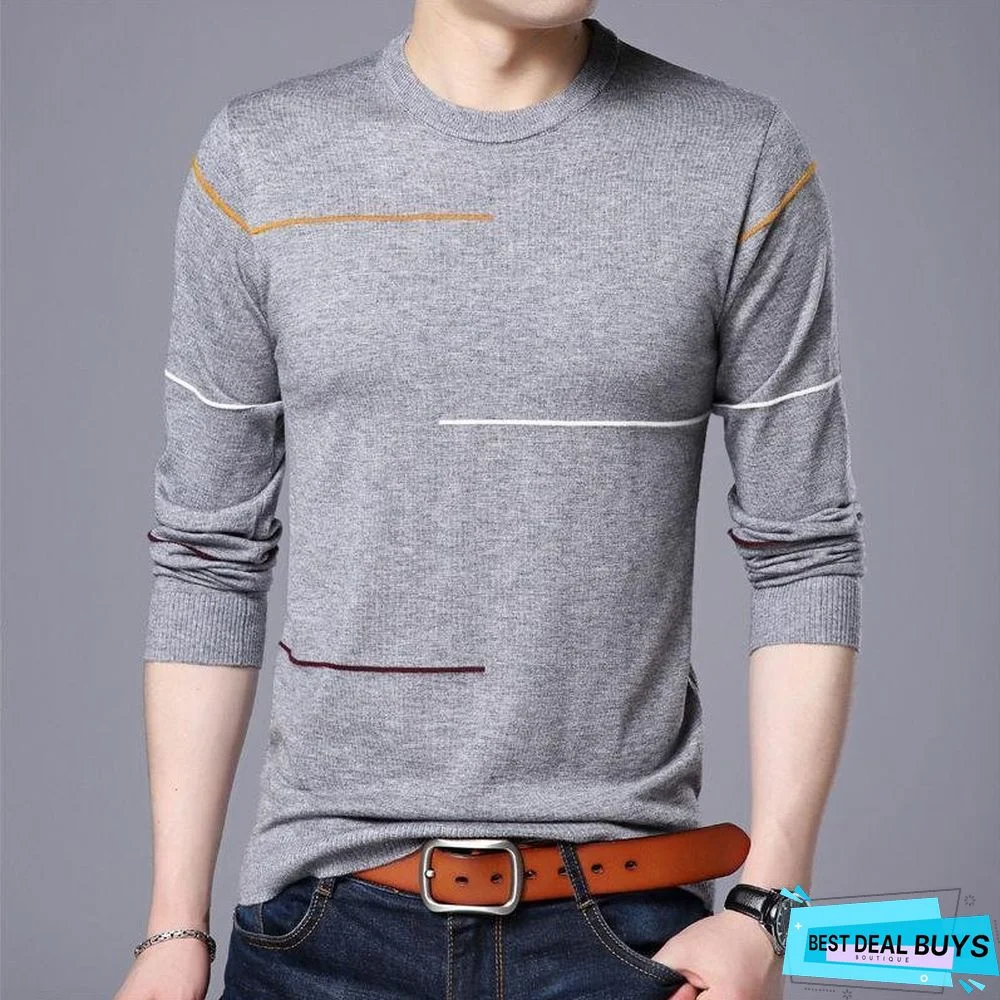 Wool Sweater Men Brand Clothing Slim Warm Sweaters O-Neck Pullover