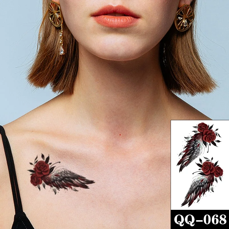 Water Transfer Tattoo Sexy Red Lips Print Tattoo Body Art Waterproof Temporary Fake Flash Tattoo for Man Woman Kid 10.5*6cm