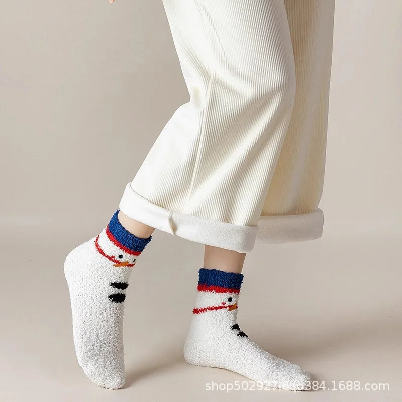 Unisex Christmas Gift Coral Fleece Cute Sleeping Socks-inspireuse