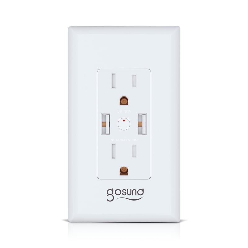 Gosund 2.4GHz WiFi Smart Wall Outlet Work with Alexa, Google Home,