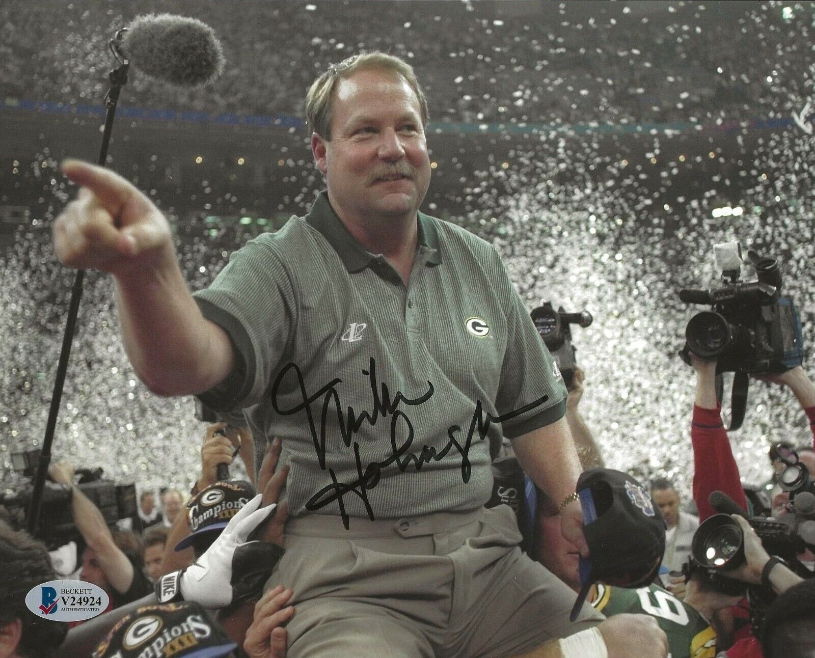 Mike Holmgren signed Green Bay Packers 8x10 Photo Poster painting autographed 2 BAS Beckett