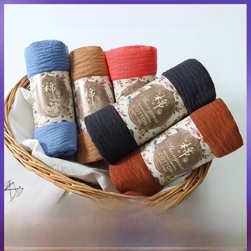 Women’s Elegant Basic Solid Color Cotton And Linen Scarf