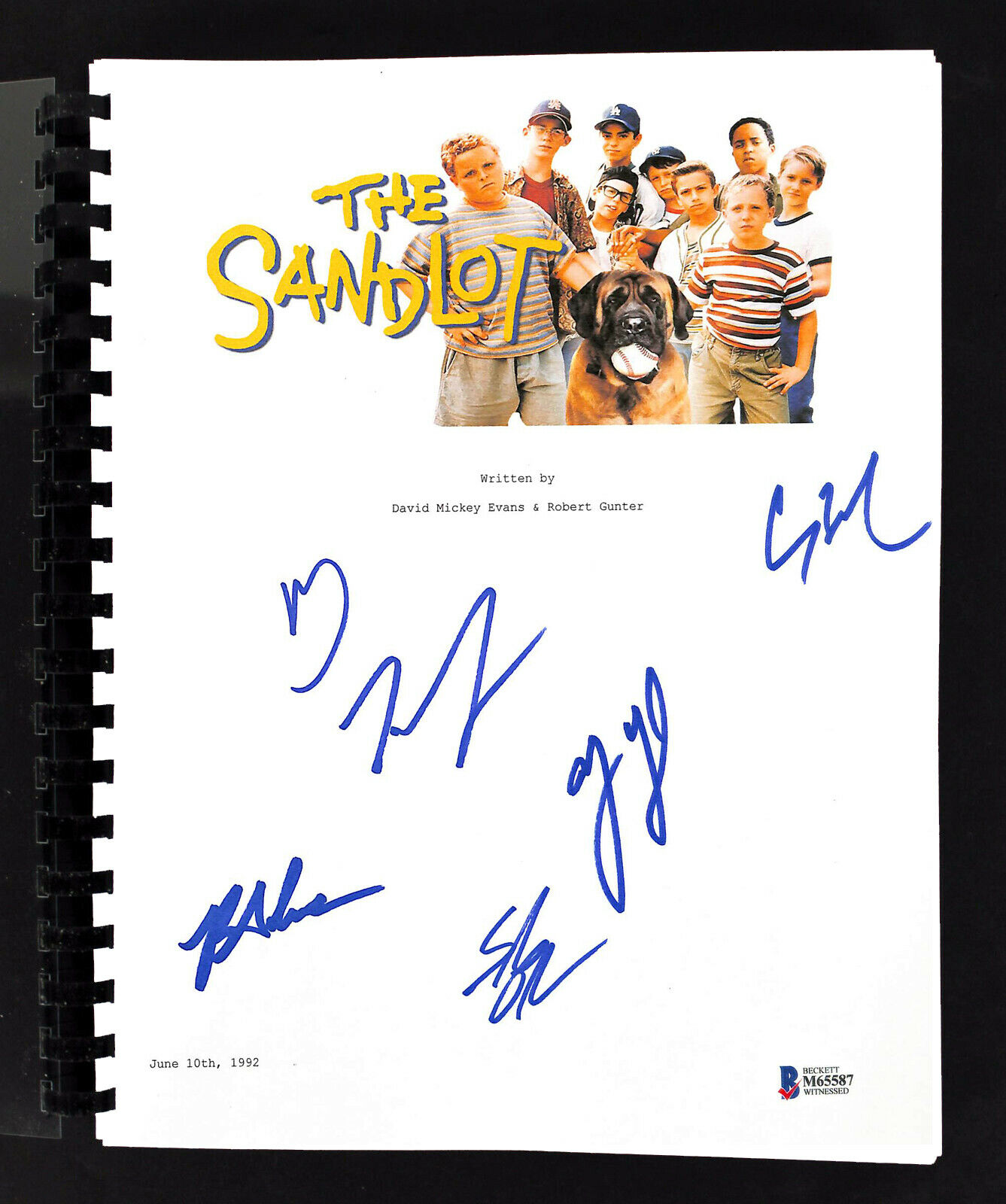 The Sandlot (6) Guiry, Leopardi, Adams +3 Signed Movie Script BAS Witnessed 2