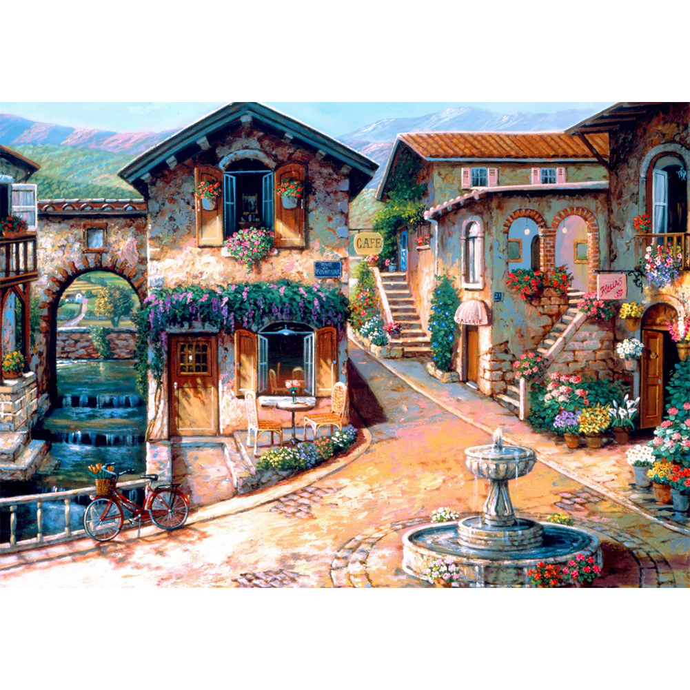 

Town Landscape - Round Drill Diamond Painting - 50*35CM, 501 Original