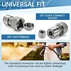 Garden Hose to Pressures Washer Adapter Leak-Proof 3/4 GHT to 1/4 Quick Connect Convert Stainless Steel Water Hose to Power Washer Connector for Car Wash Outdoor