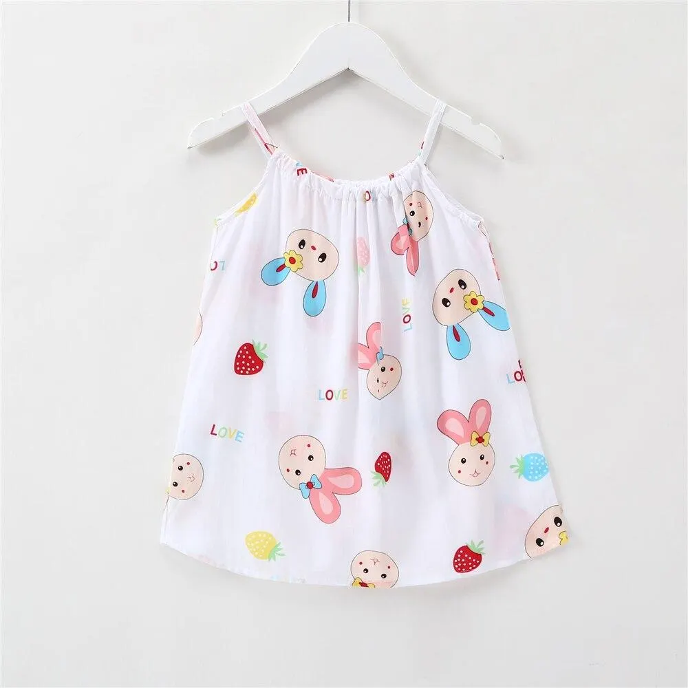 2021 Summer Baby Girls Cute Princess Dress Children Dresses 1 2 3 4 5 Years Kids Girl Clothes Toddler Baby Sleeveless Dress