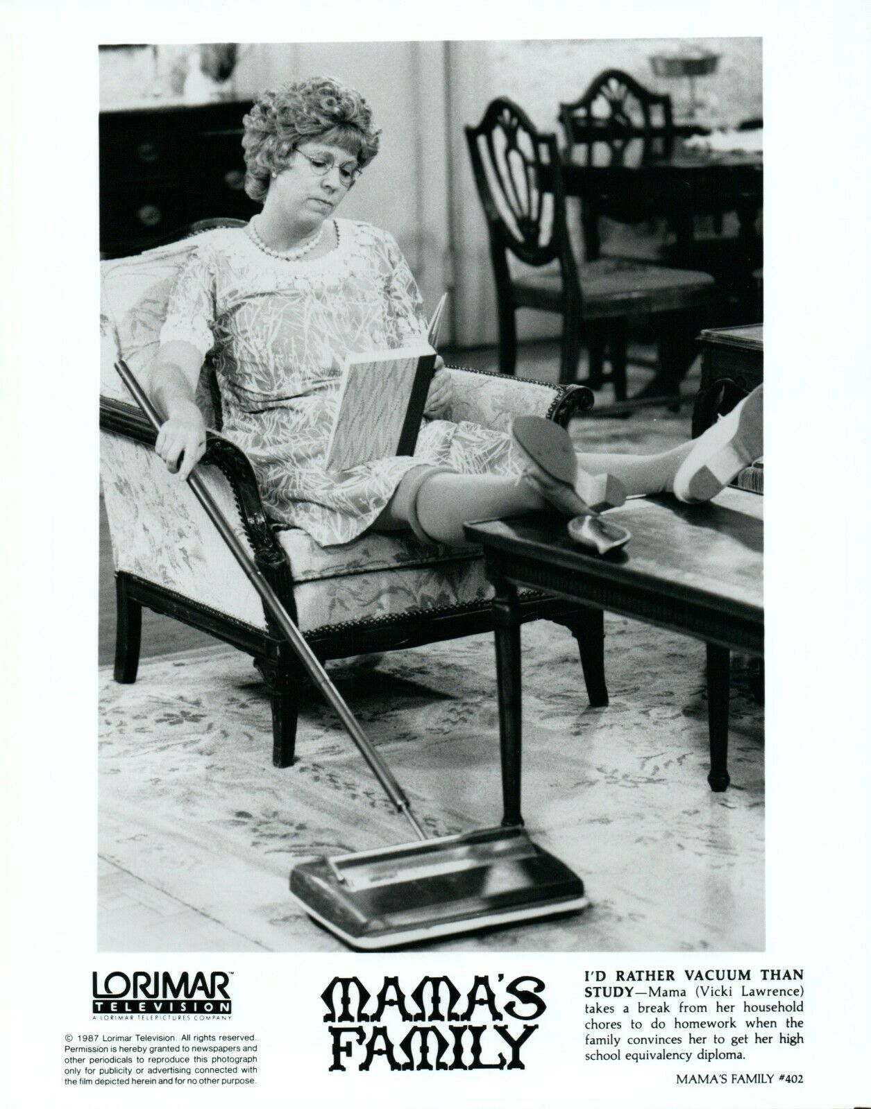 VICKI LAWRENCE Actress 1987 MAMA'S FAMILY 8x10 HOUSTON CHRONICLE News Photo Poster painting